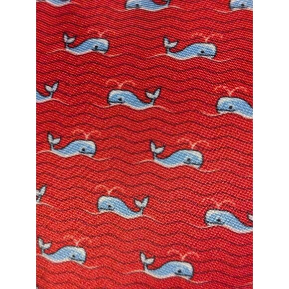 Nautica Whale Tie Red Preppy Pattern Graphic Nerd Nautical Necktie Fun 58" x 3" - Picture 2 of 14